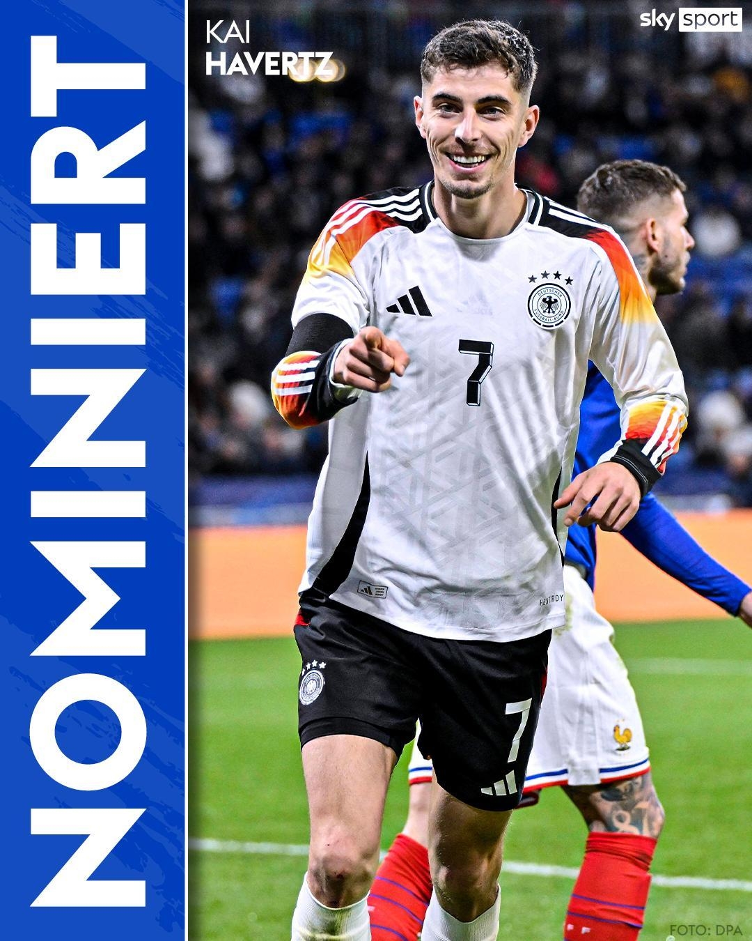 第8人确认！官方：哈弗茨入选德国队欧洲杯名单