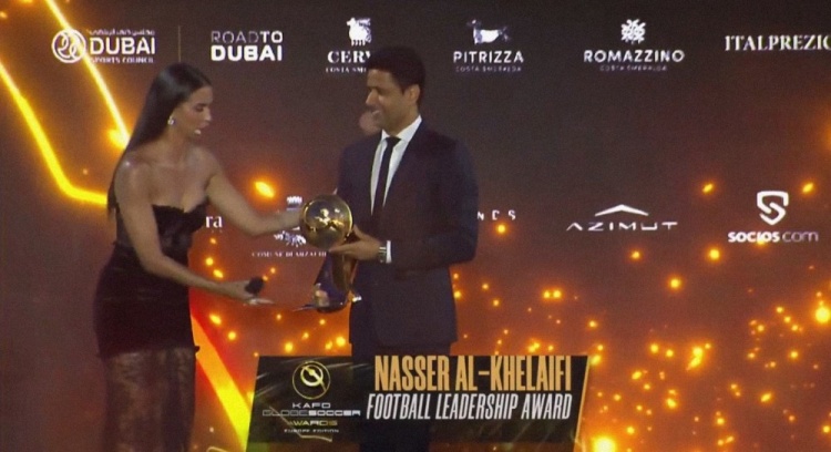 官方：巴黎主席纳赛尔当选环足奖最佳足球领导者