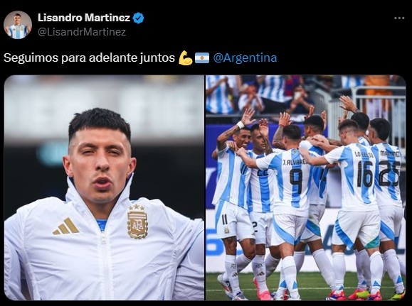 利桑德罗社媒发文庆祝胜利：阿根廷，让我们携手共进