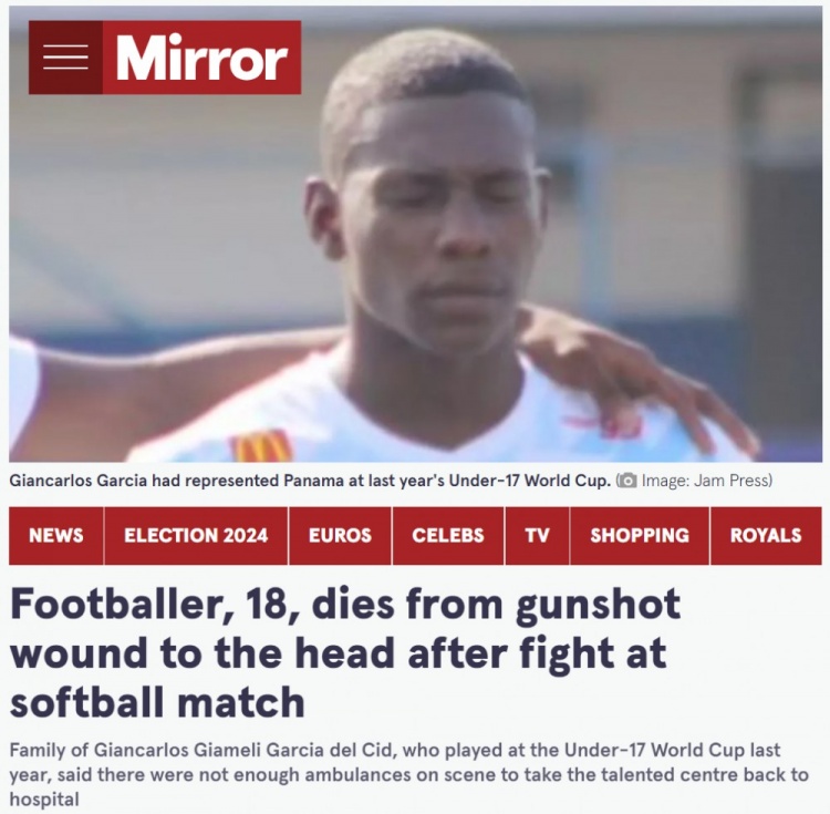 镜报：一名18岁球员看垒球比赛时与他人争吵 遭枪击头部中弹身亡