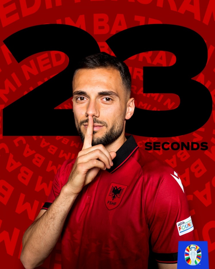 开场23秒攻破意大利球门，阿尔巴尼亚收获大赛第二球
