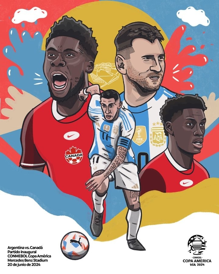 美洲杯官推发布阿根廷vs加拿大赛前海报：与历史有个约会