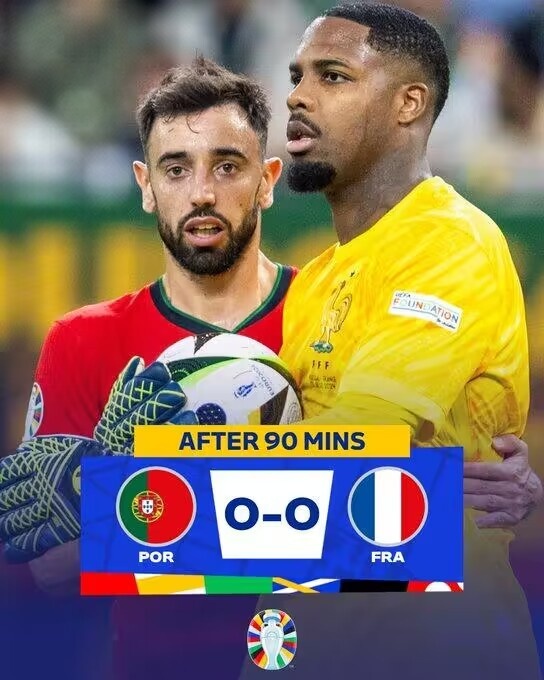 90分钟战报-葡萄牙0-0法国进加时 穆阿尼单刀被挡迈尼昂两连扑